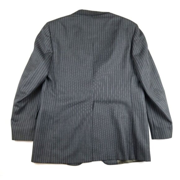 MEN'S GRAY PINSTRIPE BLAZER SUIT JACKET - SHERMAN'S - SIZE 42R - Picture 8 of 8